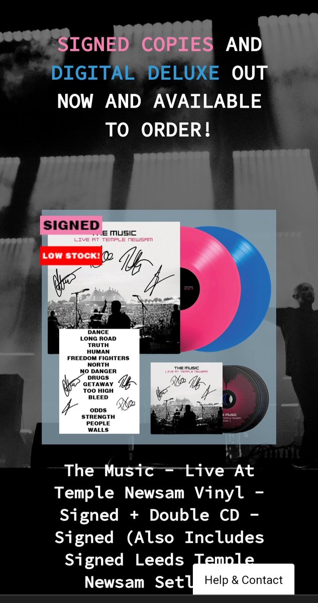 Very limited numbers of extra vinyl and full set list signed bundles added to the store!!! Be quick if you want one <a href="/TheMusicTour/">TheMusicOfficial</a> 

themusic.tmstor.es
