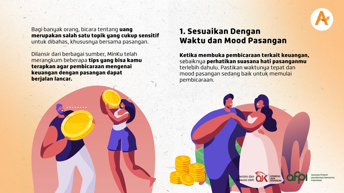 Asetku_id's tweet photo. Masalah keuangan harus dibicarakan sejak awal terlebih ketika menjalin hubungan yang serius dengan pasangan.

Untuk itu yuk simak cara efektif bicara keuangan dengan pasangan berikut ini!
🚀Like, Comment &amp; Share konten +positif ini ya! 

#AsetKu 
#TipsKeuanganKeluarga
#P2PL https://t.co/MkzFrN1SFB