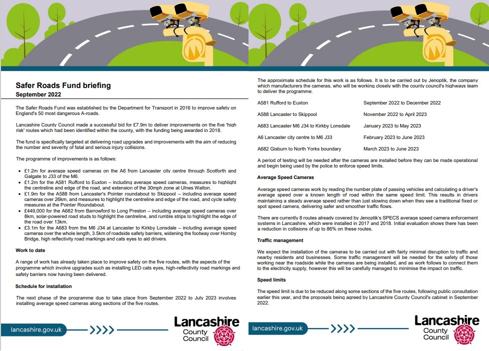 Average speed check cameras coming to the A581 Dawbers Lane Euxton - read on euxtoncouncil.org.uk/latest-news/72…