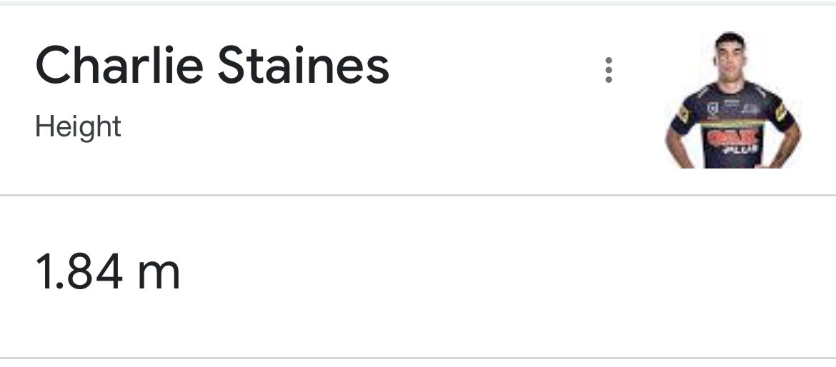 BRAITH ANASTA on #NRL360 just now says Maika Sivo is A LOT taller than Charlie Staines and should be targeted all night. The Facts: