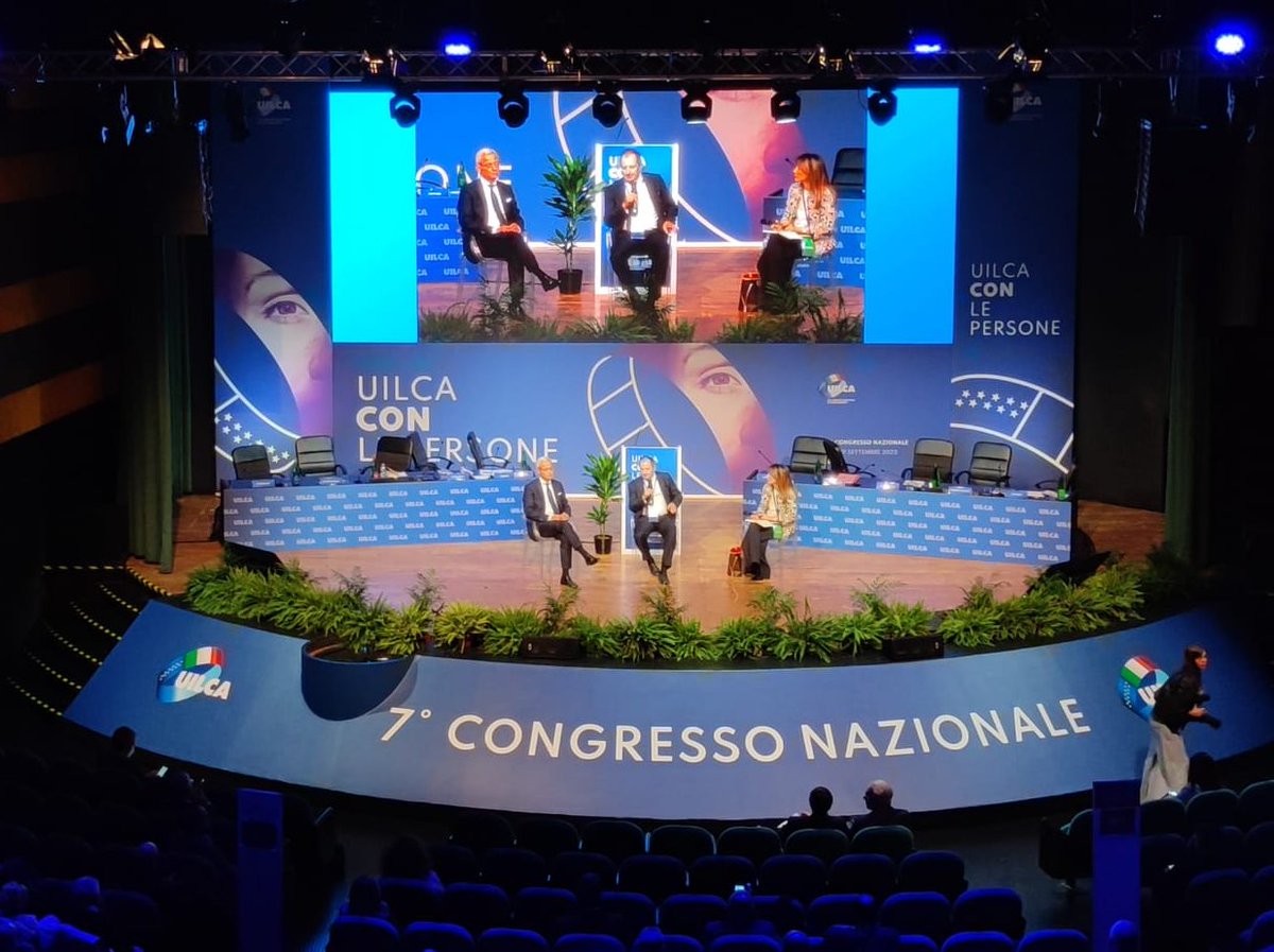 Uilcanetwork's tweet photo. Ora al #CongressoUilca2022 
“La centralità del Contratto Nazionale: il percorso verso il rinnovo nel credito”

Con:
Salvatore Poloni, presidente Casl Abi
Fulvio Furlan, segretario generale #Uilca

Modera: @EmanuelaPendola

#UilcaConLePersone #27settembre #CCNL https://t.co/XWLVyImp8J