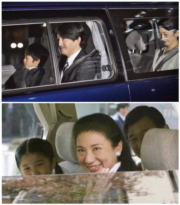 bPD19agG5NIoBOk's tweet photo. @takeuchikumiffy それに対して雅子様は、皇太子・天皇である夫を下座の席に座らせて平然とお手ふりをするようなお方です。擁護者は呼吸するように嘘を言っていますが、ワゴン車の上座の席を夫と息子に譲っている紀子妃の写真で、一発で嘘とわかります。 https://t.co/NVOEhU4AjH