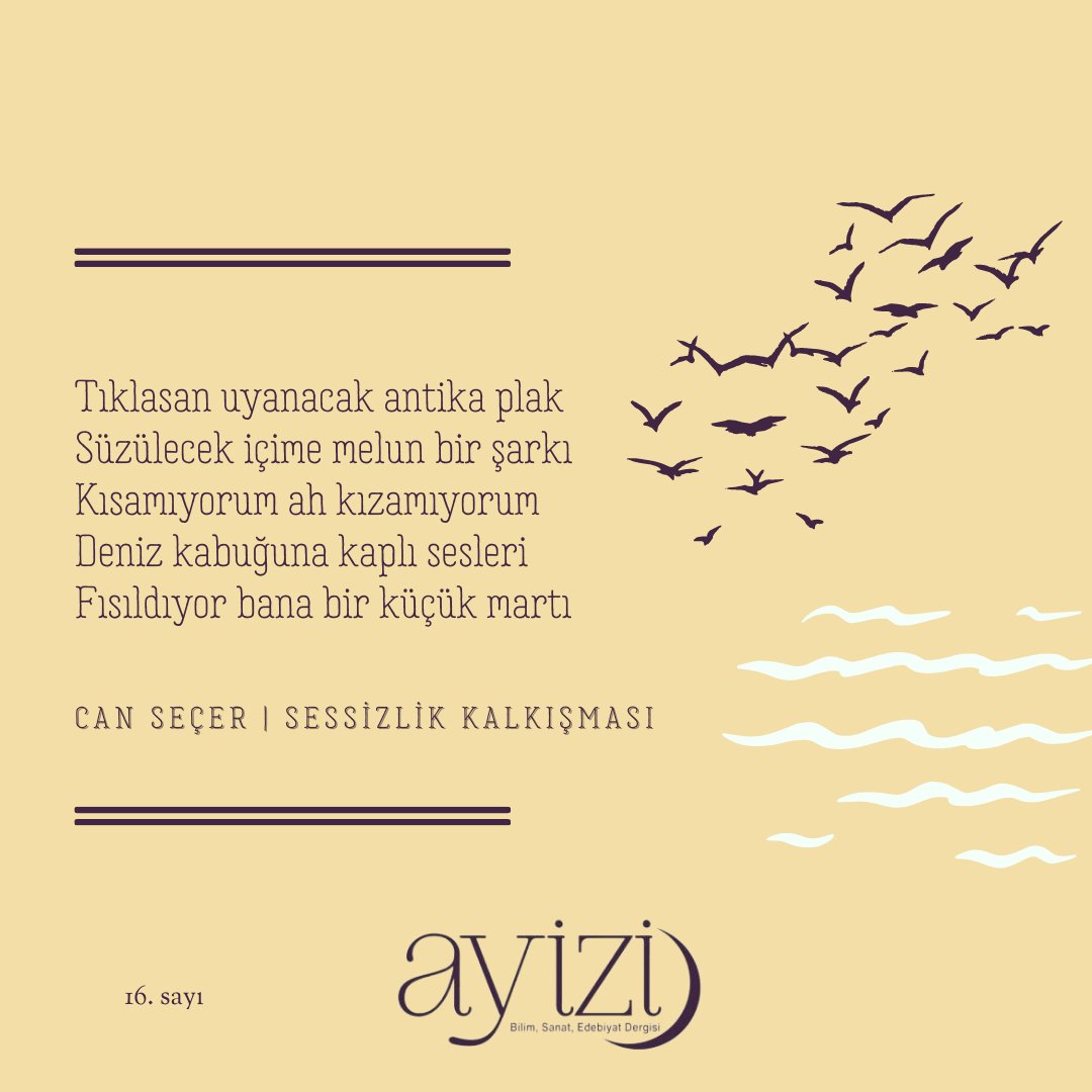 Ayizidergisi's tweet photo. Can Seçer | Sessizlik Kalkışması
#sessizlik https://t.co/XsA6Y61xc4