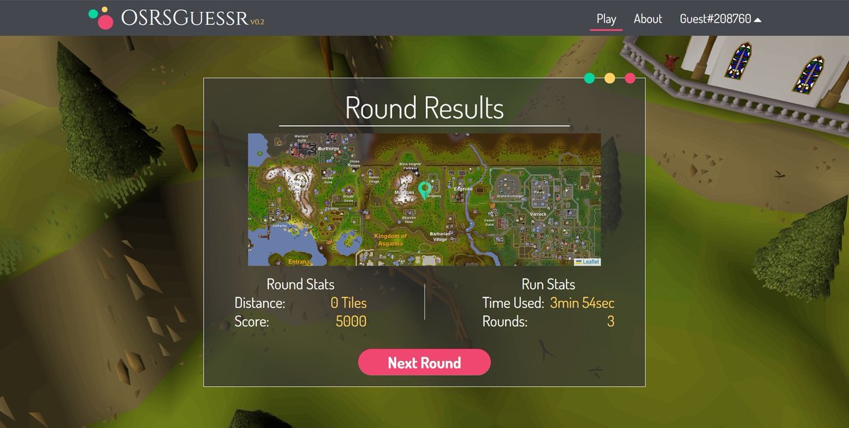 86GamesRec's tweet photo. Know your #Runescape? Put it to the test with @BadAlchemyDevs' OSRSGuessr!

Like #GeoGuessr it shows you a part of Gielinor and you've got to mark where you think that tile is - the closer the better!

Give it a go and let us know how you did!

#osrs #gaming #metasites https://t.co/q0xAfti0lm