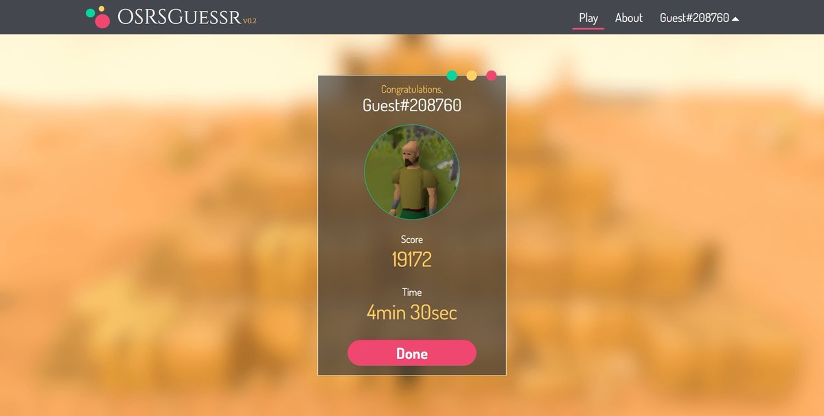 86GamesRec's tweet photo. Know your #Runescape? Put it to the test with @BadAlchemyDevs' OSRSGuessr!

Like #GeoGuessr it shows you a part of Gielinor and you've got to mark where you think that tile is - the closer the better!

Give it a go and let us know how you did!

#osrs #gaming #metasites https://t.co/q0xAfti0lm