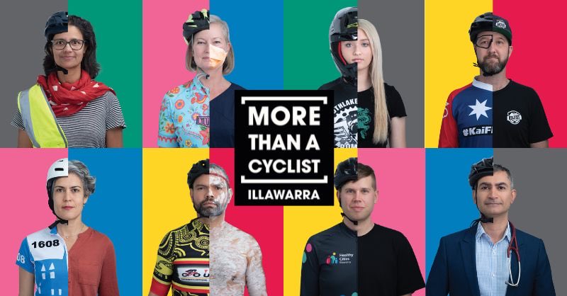 GeorgeTakacs's tweet photo. Eight of the fourteen #humansonbikes (thanks @BeauAtkinsonM for that phrasing) featuring in our #morethanacyclistIllawarra campaign. https://t.co/3l2oanDDxH