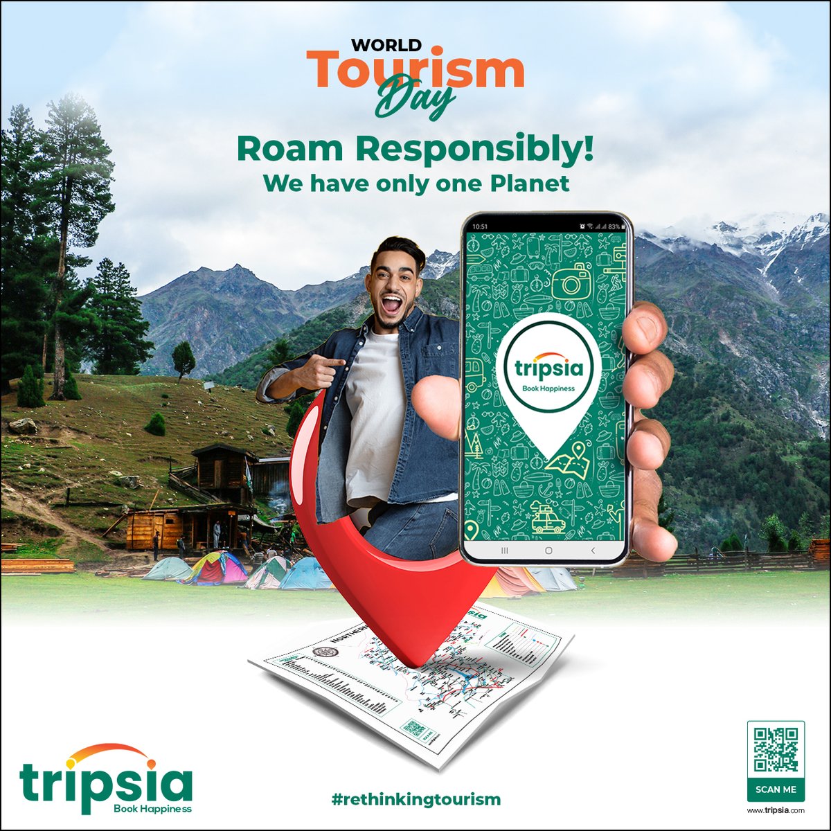 TripsiaOfficial's tweet photo. This World Tourism Day, let's pledge to create awareness regarding the need for responsible tourism &amp; play our role!

#travel #nature #bookhappiness #pakistan #peacefulpakistan #travelpakistan #travelandlife #travelblogger #wanderlust #beautifulpakistan #adventure #travelvlogger https://t.co/WcKCtnVqiY