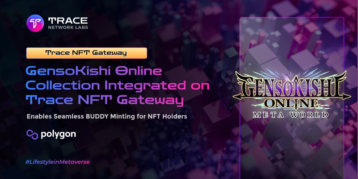 trace_network's tweet photo. 🔥.@genso_meta #NFT Collection integrated into Trace NFT "Gateway" to enable seamless #BUDDY minting for #GensoKishi Community..

Mint Metaverse-ready #BUDDY Avatars without burning #NFT 

🔅Here: https://t.co/m4C6keW9vL
🔅Learn how: https://t.co/OvgwAKTWJw

#LifestyleWithBUDDY https://t.co/cz2yDKdmwr