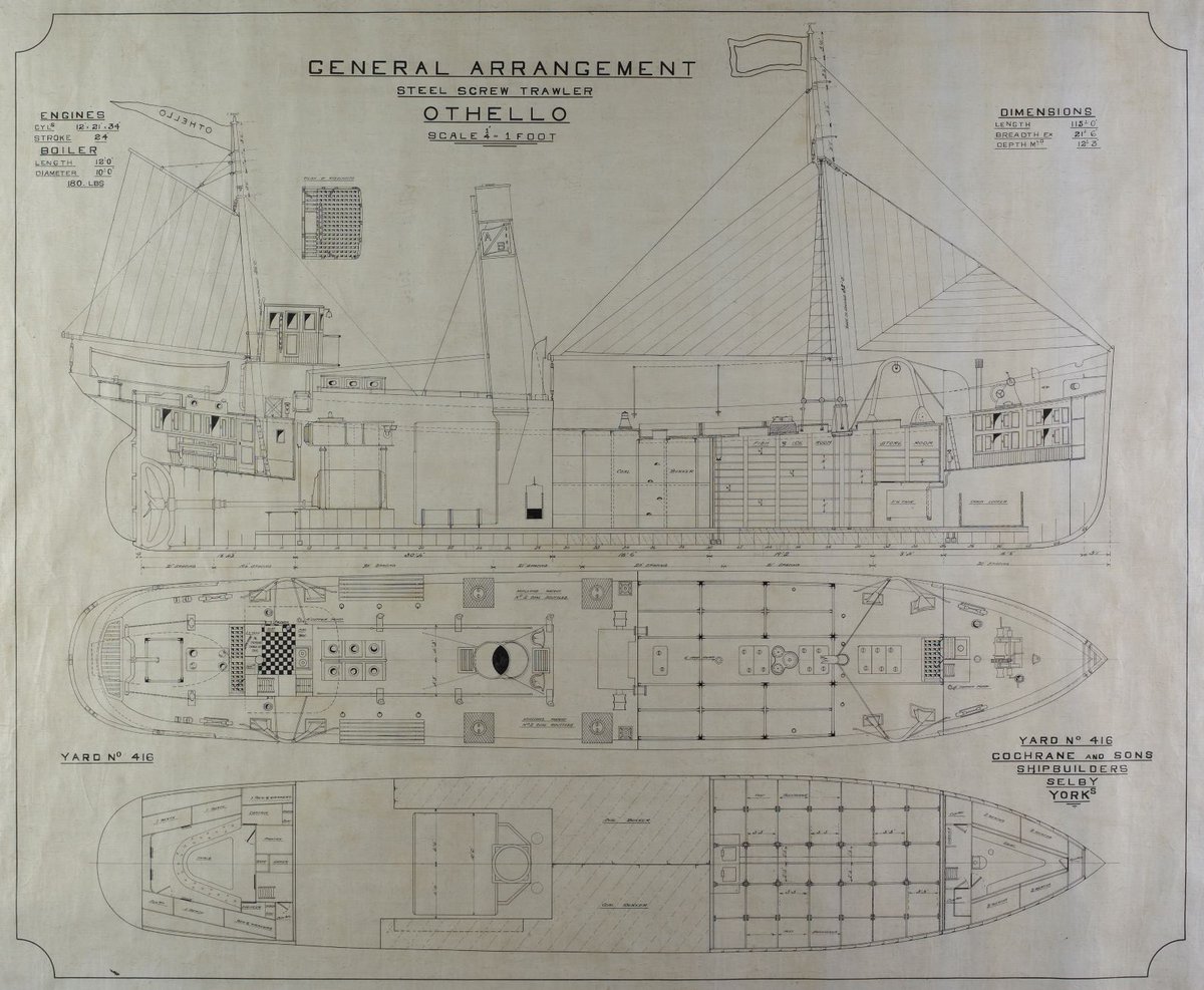 nyccarchives's tweet photo. Do you enjoy model making? Our collection of ships' plans in the Cochrane of #Selby archive contain some wonderful designs for fishing trawlers, tugs and ferries. #HBAHDesign
๐ทZZU 2/5/416 Othello https://t.co/1qdPePHCEi