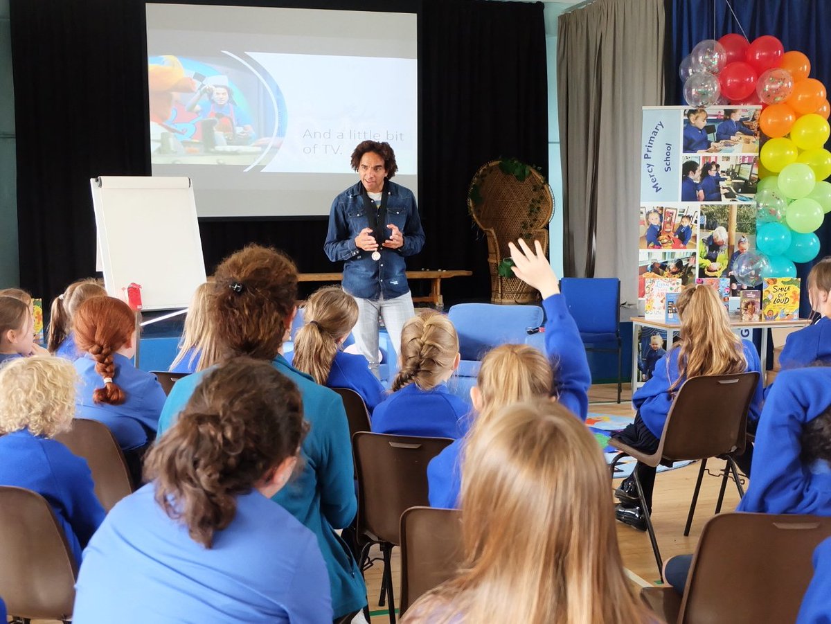 It's day 2 of <a href="/UKLaureate/">Children's Laureate</a> @JosephACoelho's visit to NI, supported by <a href="/ArtsCouncilNI/">Arts Council of Northern Ireland</a>, and we've travelled to Swatragh to meet the pupils at St John's. Yesterday afternoon we had a great session with the pupils at <a href="/mercy_primary/">Mercy Primary School</a>, where all the pupils received a signed book.