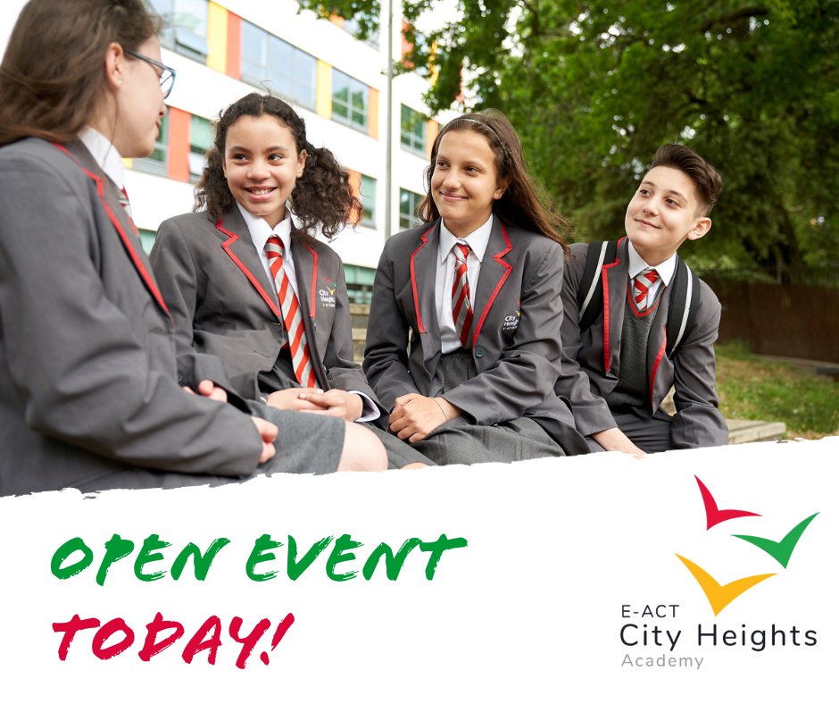 Today is the day! We can't wait to meet you all

📢Year 7 Open Event
⏰4.00pm - 6.30pm

Book your place here: bit.ly/city-heights-o…