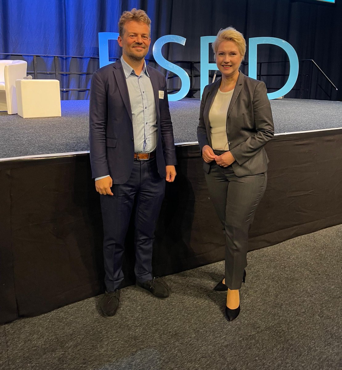 ReInvestRobo's tweet photo. REInvest Robotics is proud to be part of Baltic Sea Business Day with Minister President Manuela Schwesig and the Chambers of Industry and Commerce in Rostock Convention Center, Germany. We are fully alligned to the vision of a CO2 neutral Baltic Sea region. https://t.co/RbOm0KHmlt