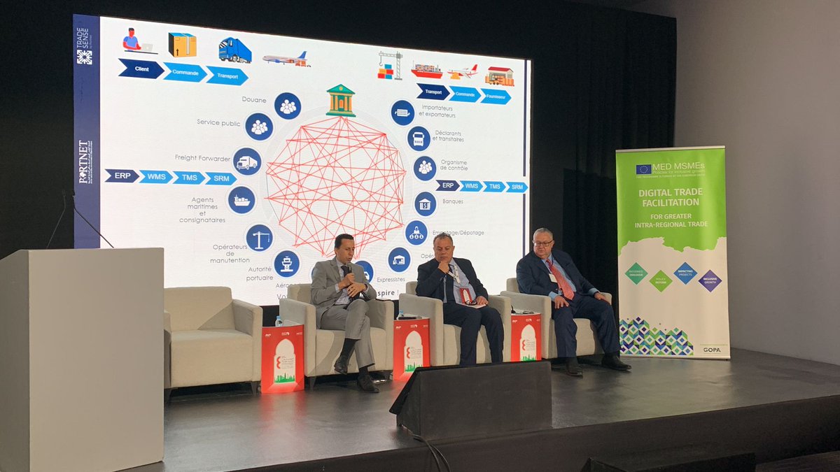 MED_MSMES's tweet photo. Youssef AHOUZI, DG - Portnet,: "L’interopérabilité est la clef de voûte de la #compétitivité des process d’#exportation. La coordination de la myriade d’acteurs est facilitée par la #digitalisation."
#Singlewindows #Portnet #TABADOOL #Tabadool #CoP #dialogue #Maroc #Morocco https://t.co/dOMbEqMULu