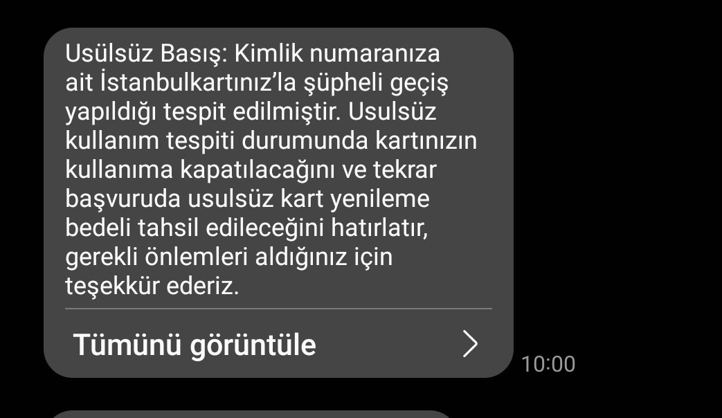 SennaAltun's tweet photo. @istanbulkart kartımı ya da kartlarımı sadece kendim kullandığım halde böyle bir mesaj geldi bugün. Hangi kartımla ne zaman geçiş yapılmış? Önceden kaybedip iptal ettirdiğim kart olma ihtimali var mı destek verebilir misiniz?  @IBBcozummerkezi https://t.co/FVoUPETzFQ
