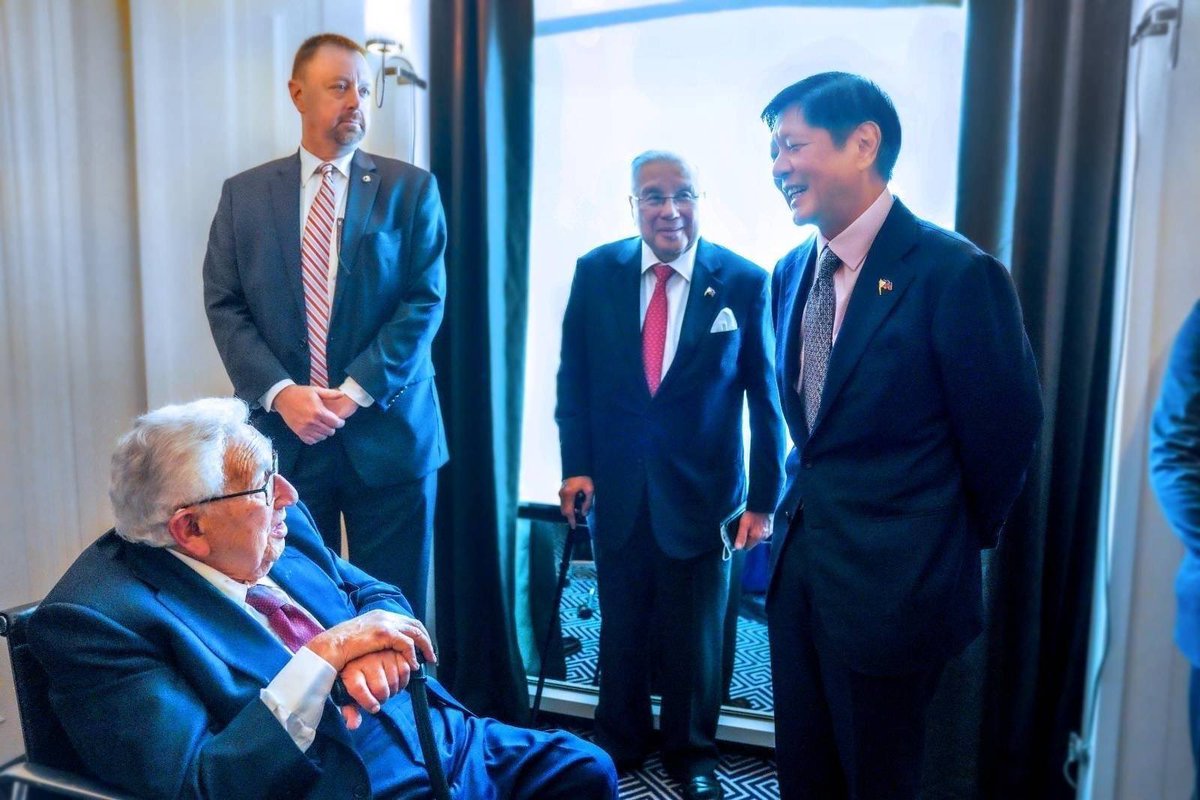 bongbongmarcos's tweet image. While in New York, we met with former US Secretary of State and National Security Advisor Henry Kissinger. He is, in my opinion, wise counsel and an absolute rockstar.