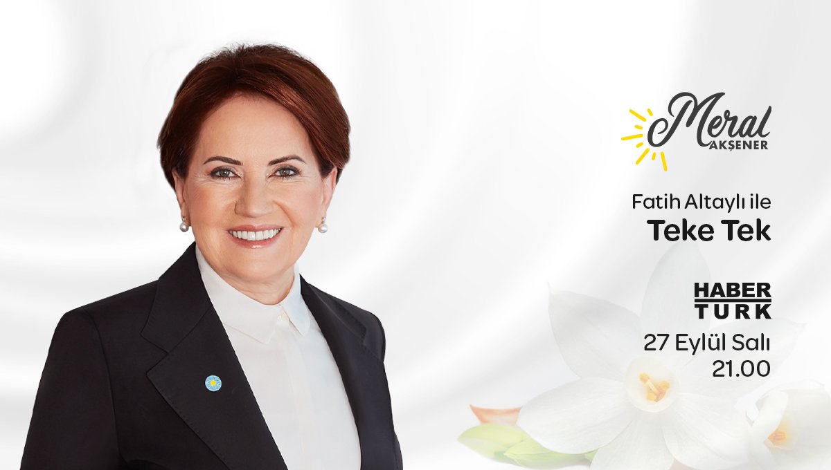 Genel Başkanımız Sayın <a href="/meral_aksener/">Meral Akşener</a>;
🗓️27 Eylül Salı(Bugün)
🕘21:00’de
📺Habertürk ekranlarında
Fatih Altaylı’nın programına,
milletimizin içini daraltan mutsuzluğa, evlerin içerisindeki derin yoksulluğa ve gündeme dair konu başlıklarını konuşmak üzere konuk olacaktır
<a href="/iyiparti/">İYİ Parti</a>