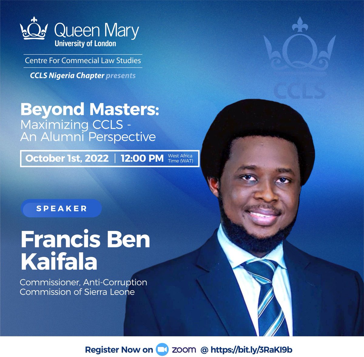 Will be joining the CCLS - Queen Mary University of London's Nigeria Alumni Chapter for a conversation on life after Master's. It's been 7 years of a remarkable journey since my first Master's Degree at CCLS as a Multiple Award-Winning lawyer, activist, scholar and State Actor.