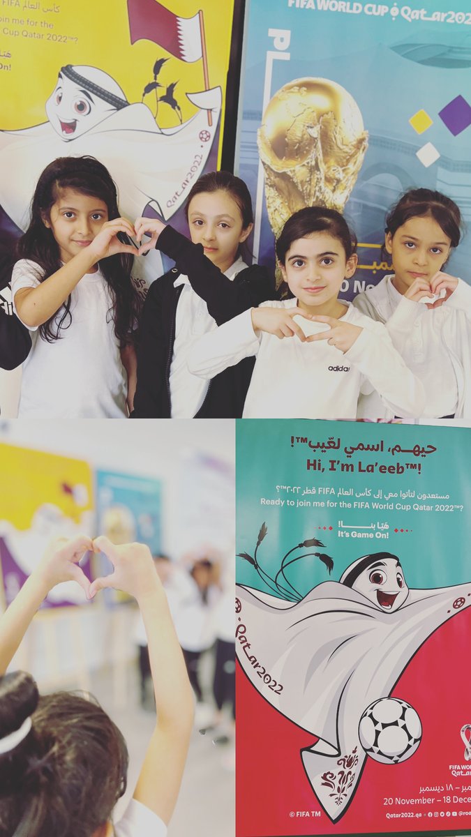 Halima__School's tweet photo. @Qatar_Edu @roadto2022news #الملصقات_الترويجية لبطولة كأس العالم FIFA قطر 2022 
طالبات مدرسة حليمة السعدية الابتدائية للبنات 🇶🇦 https://t.co/k0F2UXKWUo