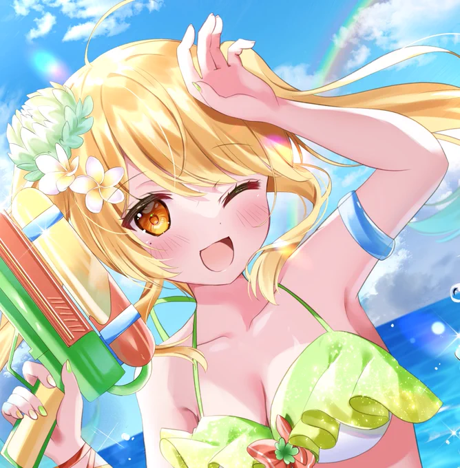【お仕事】VTuber 白詰るかちゃん(@ luca_shirotsume )の夏のお写真を2枚撮らせて頂きました!(水着イラストは肌色多めの関係で一部のみです)どうぞよろしくお願いします～! 