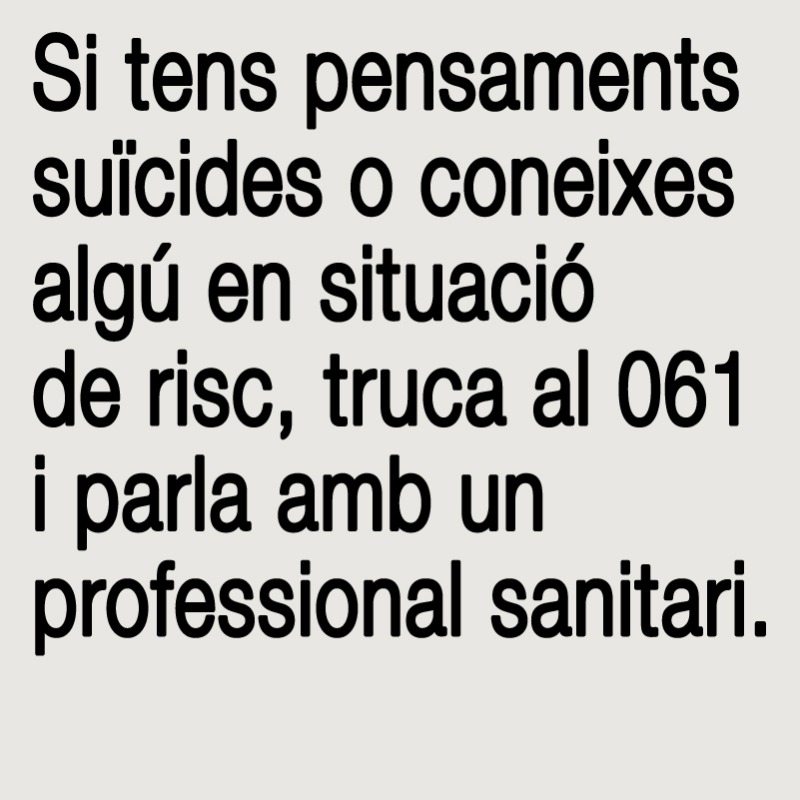 salutcat's tweet photo. Si et sents desbordat emocionalment i sents que no pots més, truca al 061. Un equip especialitzat en salut mental et podrà ajudar i oferir l'atenció més adequada per a tu. 24 h, 365 dies l'any. 

Davant una crisi, #TrioLaVida.