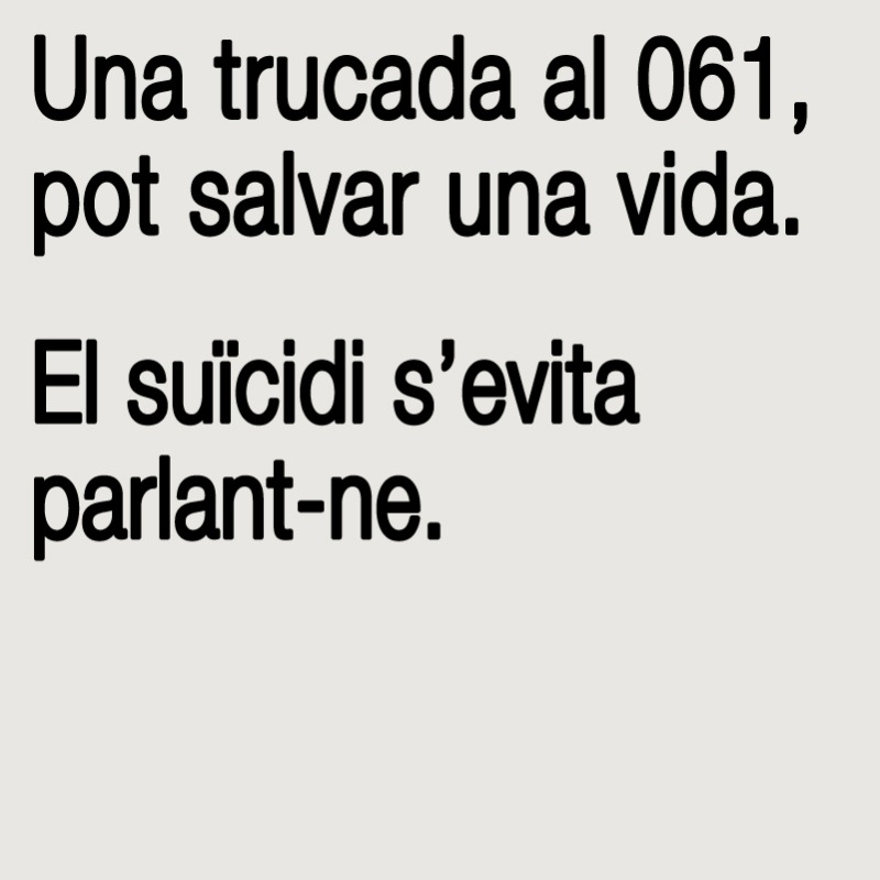 salutcat's tweet photo. Si et sents desbordat emocionalment i sents que no pots més, truca al 061. Un equip especialitzat en salut mental et podrà ajudar i oferir l'atenció més adequada per a tu. 24 h, 365 dies l'any. 

Davant una crisi, #TrioLaVida.