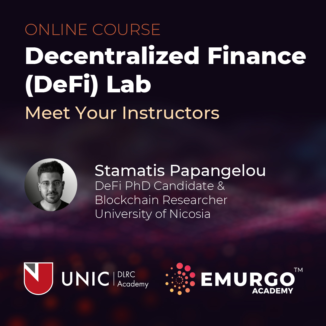 Decentralized Finance (DeFi) eliminates intermediaries and enables financial interactions and services powered by the blockchain ecosystem. 
I am excited to my participation in of our DeFi Lab course created in collaboration between <a href="/IFFunic/">Institute For the Future (unic.eth | iff.eth)</a>  &amp; @emurgo_in.
