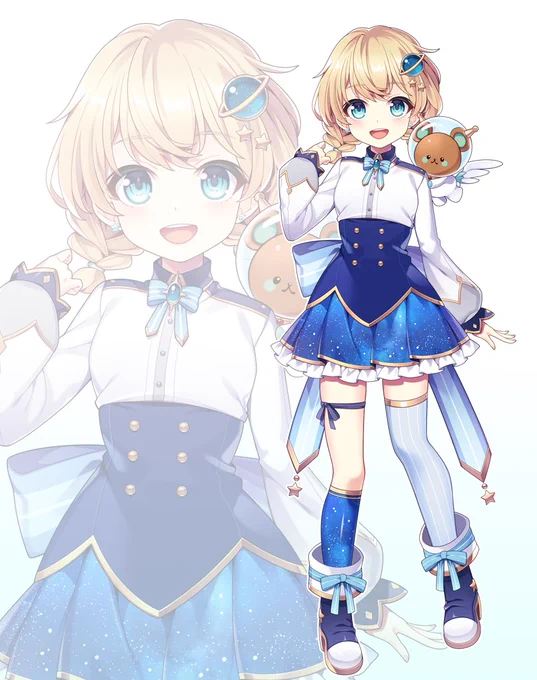 【お仕事】IRIAMライバーのほしくまかえでちゃん()のお姿を担当させて頂きました!星をモチーフに衣装などお仕立てしました!どうぞよろしくお願い致します～!#IRIAM #ほしくまに願いを 