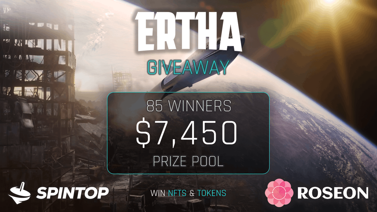ErthaGame's tweet image. 🚀 JOIN the $7,450 #NFT and #Token #Giveaway, featuring @SpintopNetwork and @RoseonWorld!

💰➡️ ertha.link/giveaway

🌎 Win prizes in the #ERTHA #Metaverse and earn passive income for life!