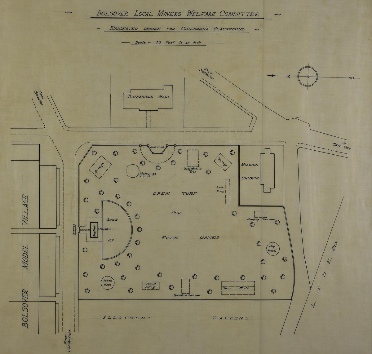 DerbyshireDRO's tweet photo. New Bolsover was originally designed as a pit village for the workers of Bolsover Colliery. These plans show just how much thought was put in to their social and welfare needs. #HBAHDesign #ExploreYourArchive https://t.co/NweBrSoBAh