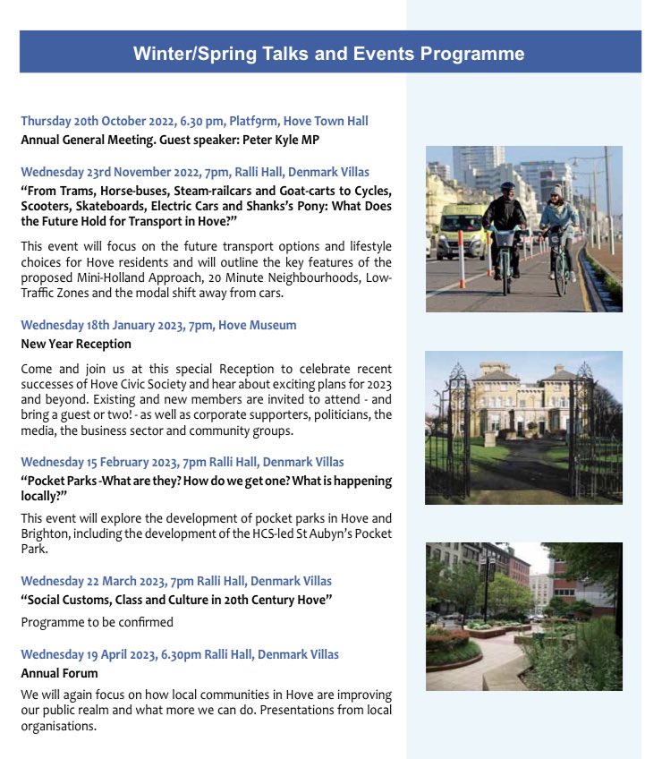 Check out the upcoming events with <a href="/LoveHove/">Hove Civic Society</a> #hoveactually #hove