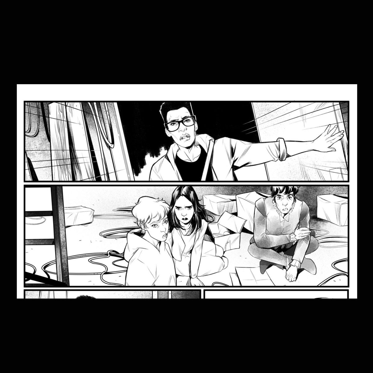 PintiValentina's tweet photo. Harper, her ex Talia and their friend Holden have to solve the mistery of murder of Harperโs father.
W: Dana Mele
A: me
C: @chiaradifrancia
@LegComicsYA @LegendaryComics @aranciastudio
#comic #tragic #Shakespeare #blackandwhite #digitalart #legendarycomics #legendaryfilms https://t.co/9JLrJHcfS7