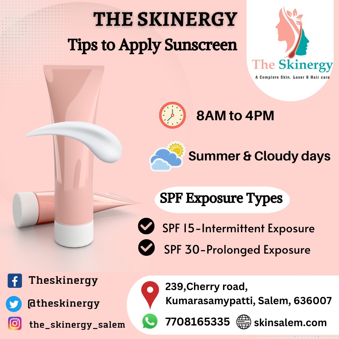 theskinergy's tweet image. Tips to Apply Sunscreen 

#skinergy #dermatologist#cosmetology #sunscreen #faceproblems #salem #TREATMENT #spf #skincare #naturalbeauty#facial #organic #seram #hair #solutions#naturalskincare #HealthCare#beautytips #beauty#beautycare #sunshine #facial
