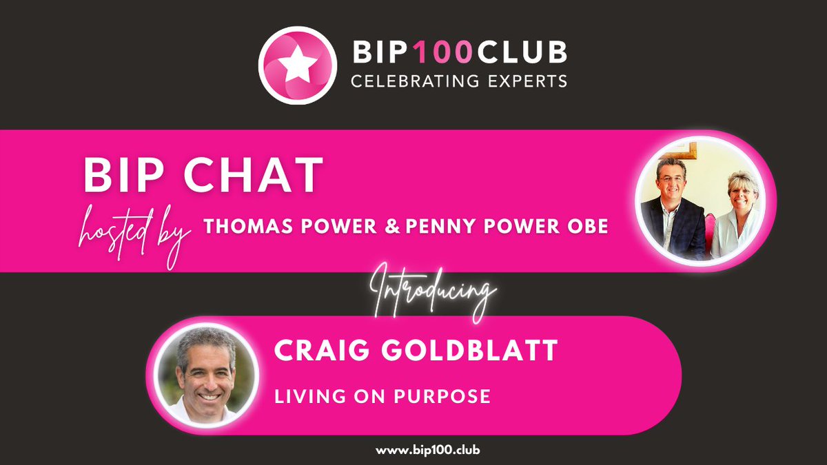 Do you believe you can fulfil your potential in this lifetime? 

Join me &amp; <a href="/thomaspower/">Thomas Power</a> with leadership &amp; inspirational coach, Craig Goldblatt, talking about 'Living on Purpose'

Weds 28th Sept 1:30pm BST LIVE on LinkedIn: linkedin.com/in/pennypower

#purpose #Motivation #community