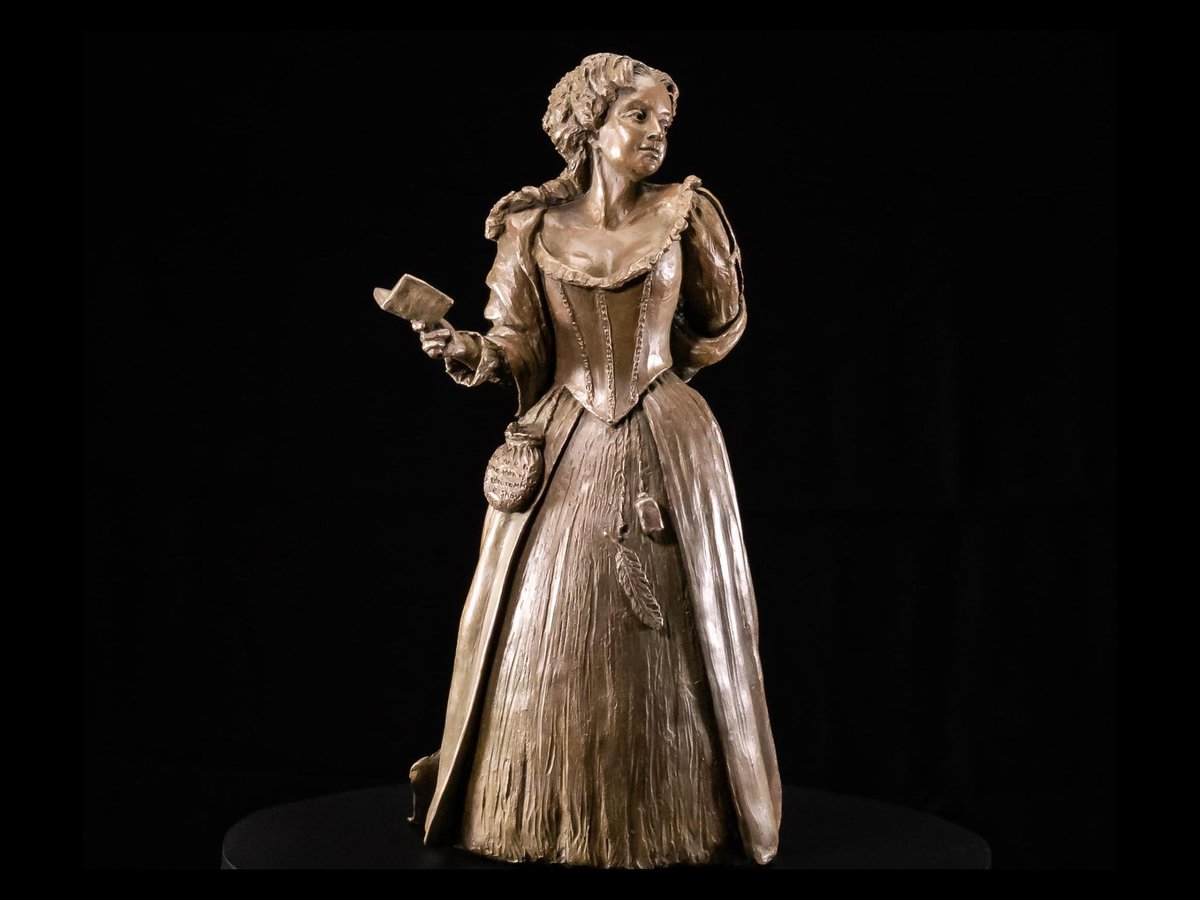 This beautiful design by Christine Charlesworth has been chosen to be the statue of Aphra Behn - the first professional woman writer. She will be raised, life-size in bronze, on Canterbury High Street next year. Donations welcome to support via cantcommsoc.co.uk
