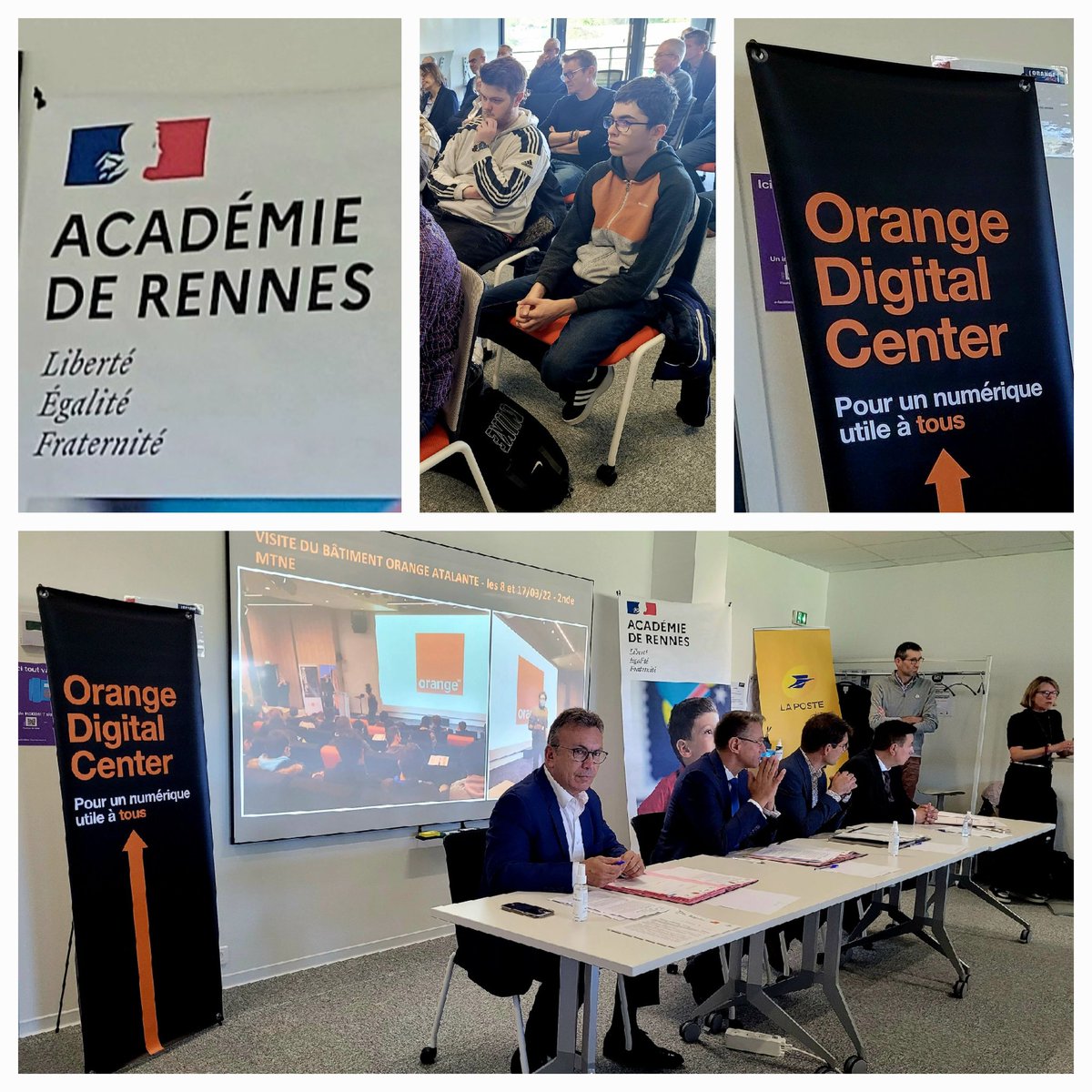 👩‍🎓👨‍🎓Pour favoriser l’égalité des chances et développer les compétences des élèves pour les métiers de demain, nous avons signé la convention de partenariat P-Tech avec Mr le Recteur Emmanuel Ethis et nos partenaires de Rennes Métropole et de La Poste
#OrangeDigitalCenter