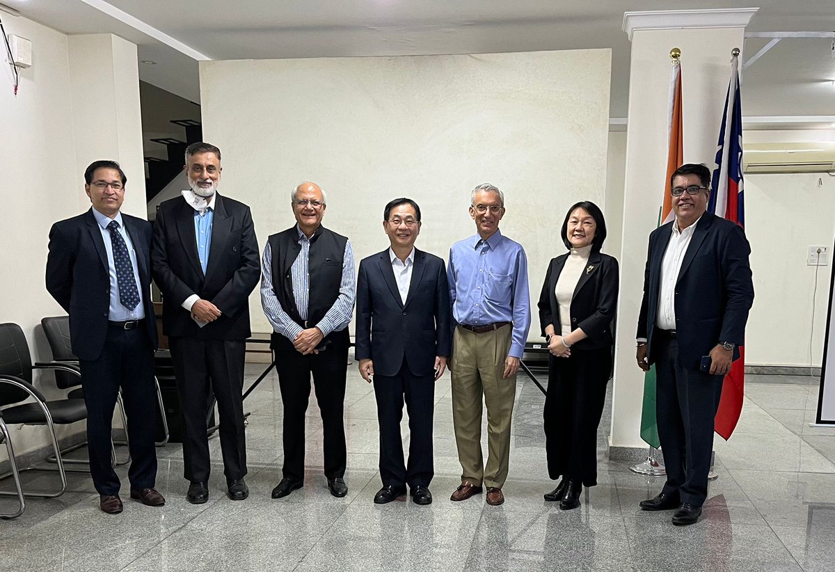 Rahul Chhabra (@ambchhabra) on Twitter photo Discussing electronics manufacturing;fta;academic exchanges;design engineering;sourcing;decoupling-Amb Baushuan Ger, Taiwan Representative to India; <a href="/AjaiChowdhry/">Ajai Chowdhry</a>,EPIC Foundation & Founder,HCL;<a href="/Wadhwa_Harish/">Harish Wadhwa</a>;<a href="/GeorgePaul310/">George Paul</a> Vijaya Koumar,INLAMOBI;Chen Yu-Chi (Estela)TECC. Discussing electronics manufacturing;fta;academic exchanges;design engineering;sourcing;decoupling-Amb Baushuan Ger, Taiwan Representative to India; <a href="/AjaiChowdhry/">Ajai Chowdhry</a>,EPIC Foundation & Founder,HCL;<a href="/Wadhwa_Harish/">Harish Wadhwa</a>;<a href="/GeorgePaul310/">George Paul</a> Vijaya Koumar,INLAMOBI;Chen Yu-Chi (Estela)TECC.