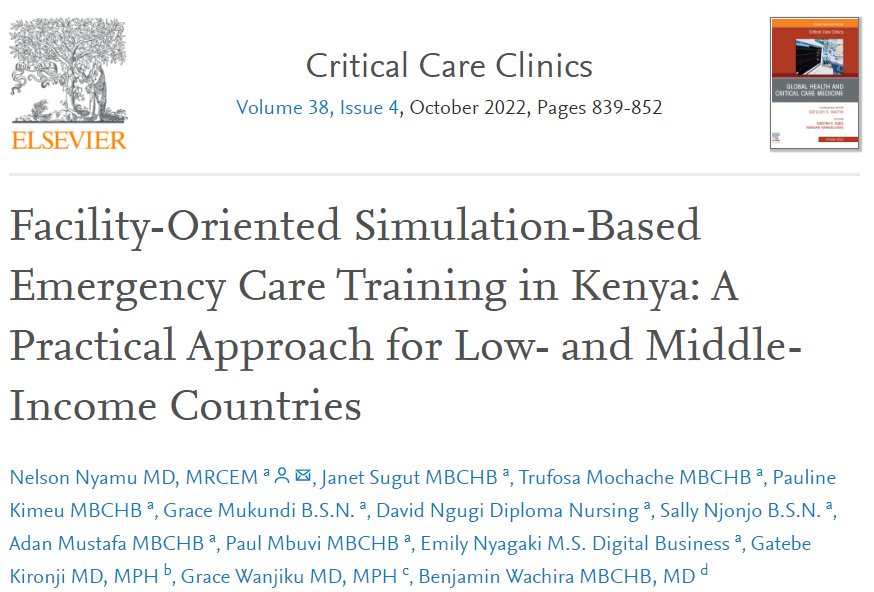 Our TECC Training program just got published! sciencedirect.com/science/articl…

EMKF Training programs are designed by our local emergency care experts to meet the needs of healthcare facilities that may be required to provide emergency care. Find out more - emergencymedicinekenya.org/training/