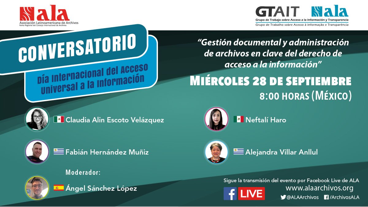 #History
#Mañana, no te pierdas las charlas conmemorativas del #DíaInternacionalDelAccesoalaInformación 👏👏👏