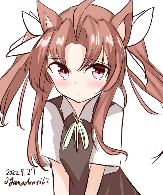 #艦これ版深夜の真剣お絵描き60分一本勝負  #艦これ版真剣お絵描き60分一本勝負_20220927ケモミミ陽炎ちゃん 
