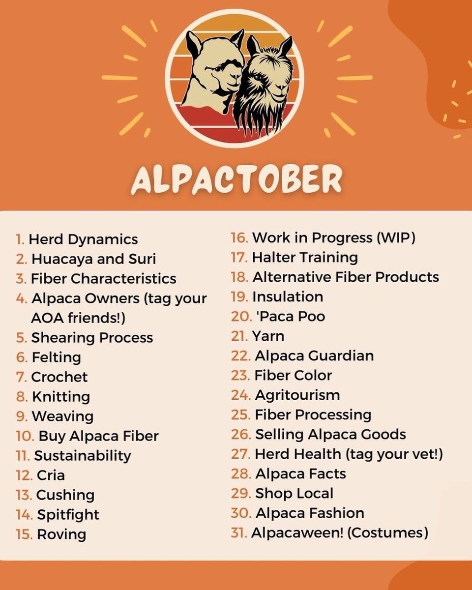 #Alpactober starts THIS SATURDAY! Are you ready to celebrate alpacas all month long?
