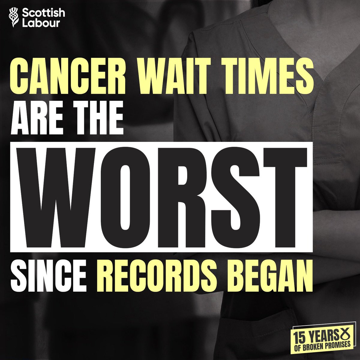 Humza Yousaf is breaking all sorts of records - record A& E waiting times last week, record delayed discharge figures and now record breaking waiting times for cancer. It doesn’t get much more serious than this. Staff and orients are being let down by the SNP.