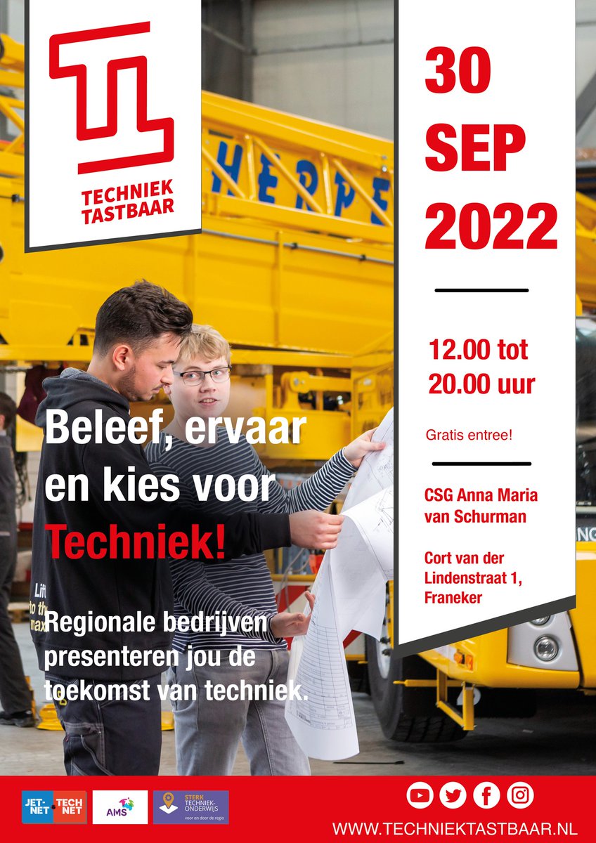 ⊛ Techniek is overal. Daarom staan wij op Techniek Tastbaar, een event met allerlei doe-activiteiten voor kinderen, jongeren en hún ouders/verzorgers! U komt toch ook naar <a href="/Csgams/">AMS Franeker</a>?

#techniektastbaar #vanderweerd #installatietechniek #vanzelfsprekend #vakmanschap #franeker