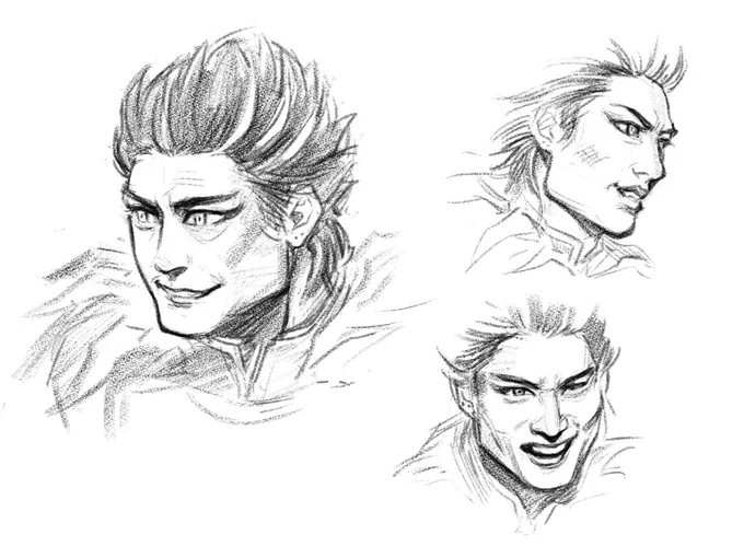 今回の舞台DHLのベリアル様が好きすぎて少し描いてみた(殆ど模写)
なんかもう顔面が陛下そのまま(?)で見た瞬間にこれは間違いなく陛下だ……と思った 