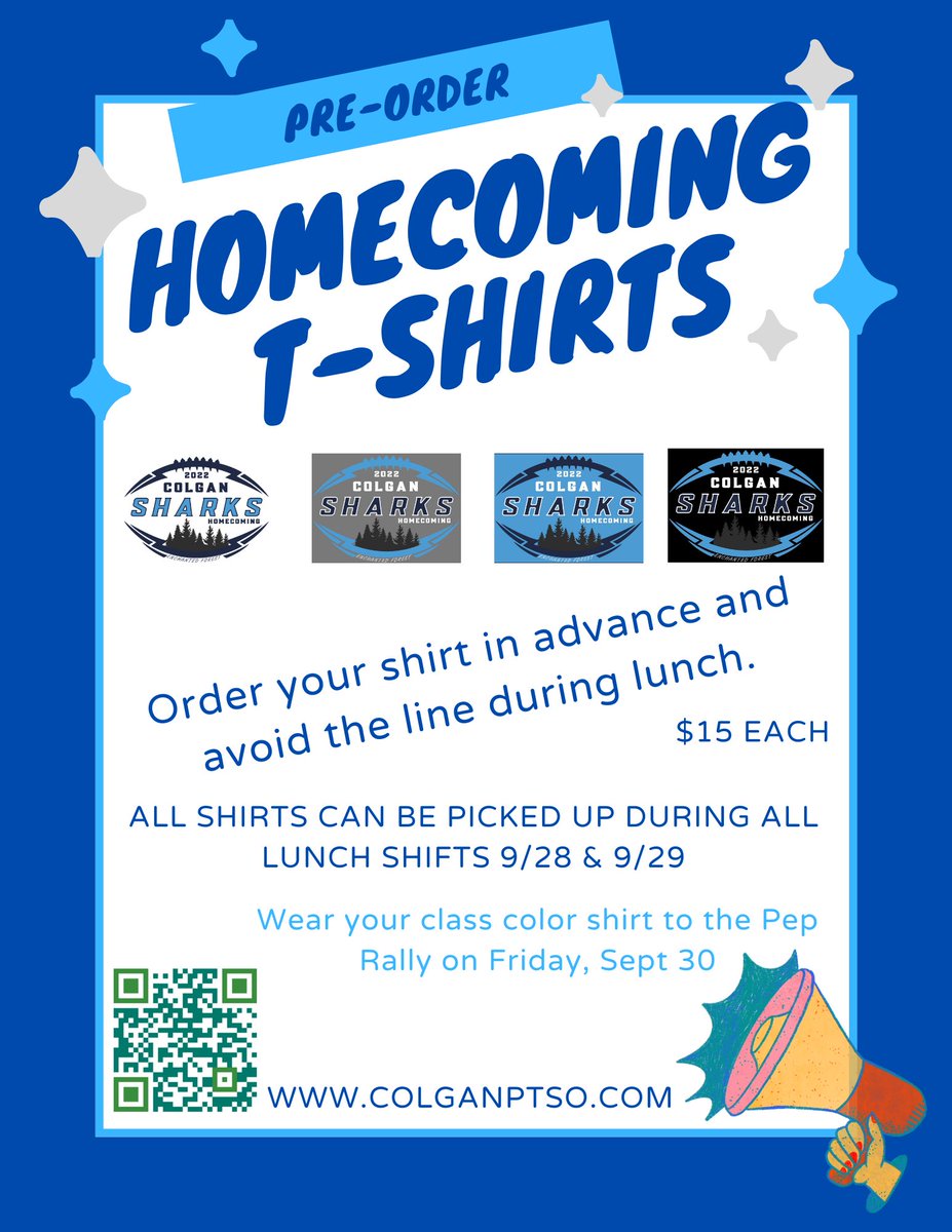 ColganPtso's tweet photo. HOMECOMING SHIRTS ARE HERE!!! Order today for pick up Wednesday and Thursday!  #colgan #Homecoming2022 #football https://t.co/1MExTT4QdJ