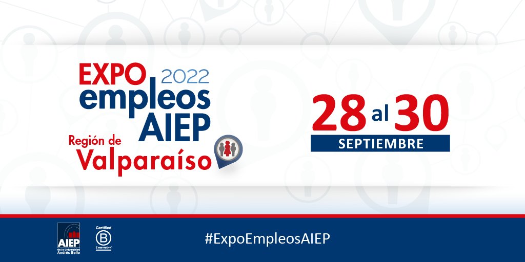 AIEP's tweet photo. Si buscas pega y eres de la Región de Valparaíso, participa en la nueva #ExpoEmpleosAIEP. 😃
La feria laboral se desarrollará entre el 28 y el 30 de septiembre. 😉
Más info → https://t.co/w6GDAkrec1 https://t.co/a01Dfg6EFq