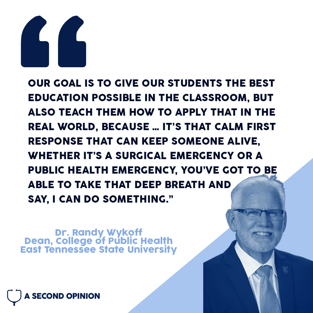 Dr. Randy Wykoff, Dean of <a href="/ETSU/">ETSU</a> College of Public Health, is training the next generation of #healthcare leaders who are making a difference on the ground in rural America &amp; disaster zones. His approach goes beyond traditional classroom education. Listen: podcasts.apple.com/us/podcast/194…
