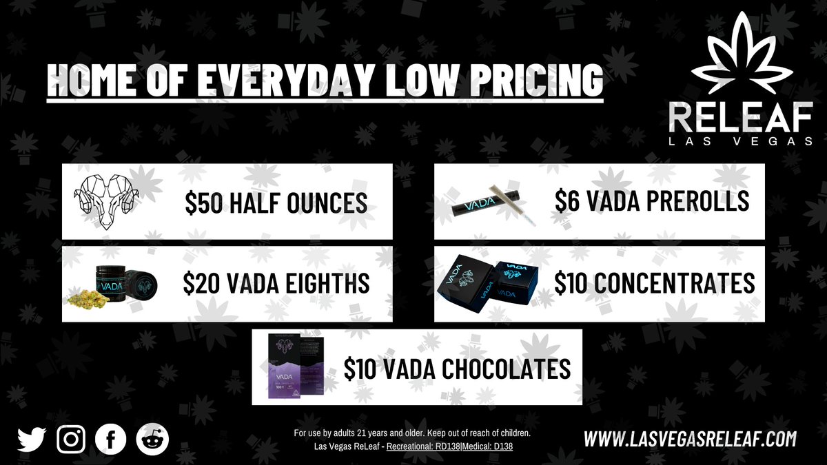 LVReLeaf's tweet photo. Home of the everyday low prices 💕

Get Releaf to you!
https://t.co/MzBmyj5MXA https://t.co/q0caselZzm