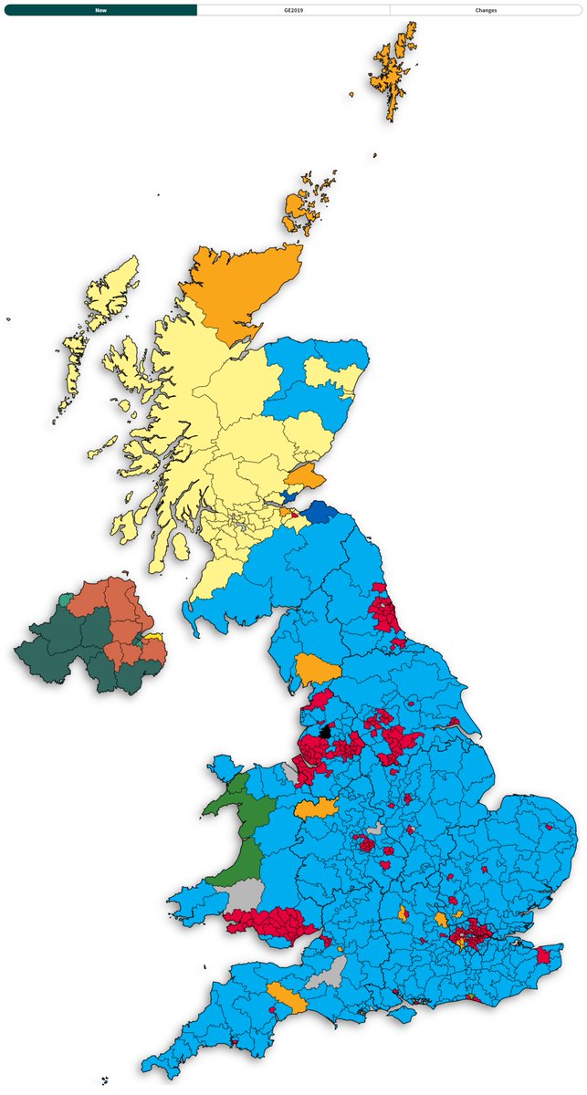 Updated House of Commons Map following Rupa Huq's Suspension from Labour:

CON: 357 (-8)
LAB: 198 (-4)
SNP: 44 (-4)
LDM: 14 (+3)
INDs: 12 (+12)
DUP: 8 (-)
PLC: 3 (-1)
SDLP: 2 (-)
ALBA: 2 (+2)
ALL: 1 (-)
GRN: 1 (-)

SF: 7 (-)
Spkr: 1 (-)

Changes w/ GE2019

electionmaps.uk/parliament