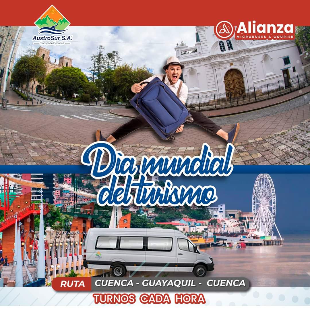 PachiCherrez's tweet photo. EL DÌA MUNDIAL DEL TURISMO
Las ciudades de #Cuenca y #Guayaquil ofrecen muchos destinos turísticos para los visitantes tanto locales como extranjeros.
Ofrecemos en cada viaje una experiencia extraordinaria
#austrosur #Alianza
#Alianza #austrosur #promoviendoelturismo #turismo https://t.co/CkvHiufirD