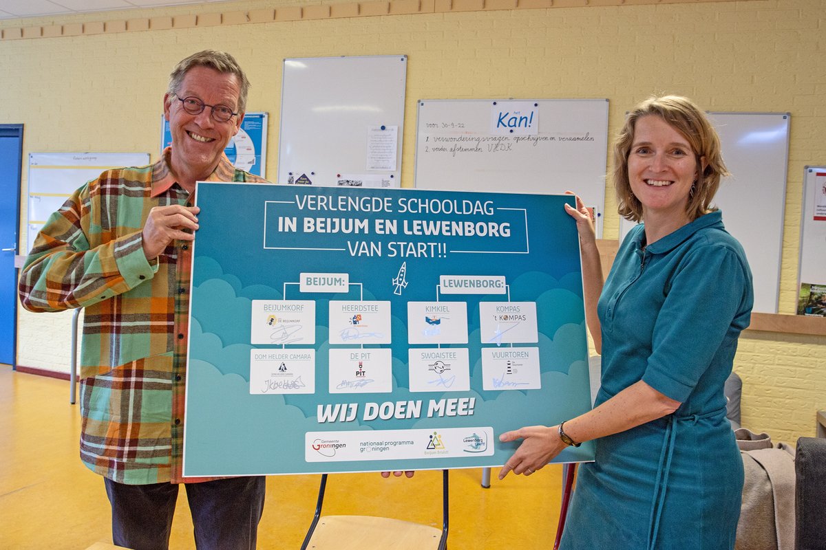Ieder kind verdient het om het beste uit zichzelf te kunnen halen. Om alle kinderen hiervoor kansen te bieden, is er de Verlengde Schooldag. Vandaag was de officiële start hiervan in Beijum en Lewenborg op basisschool Swoaistee. Meer info op onze website: bit.ly/3Sjturs